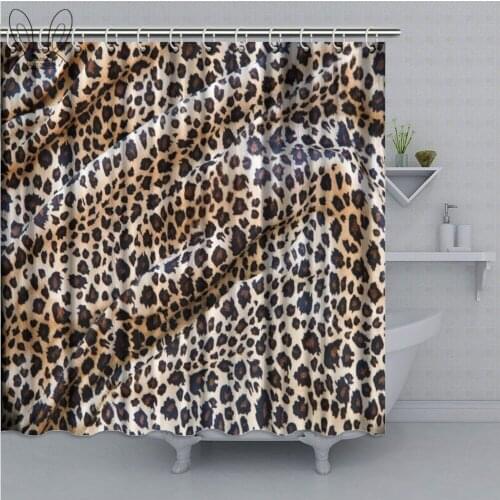 Aplysia Tiger Leopard Cheetah Pattern Waterproof Shower Curtain Polyester Fabric Bathroom Shower Curtain Set Home Decor