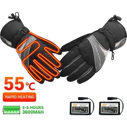 Winter Cycling Gloves Full Finger MTB Bike Heated Gloves Winter Bicycle Gloves Waterproof Battery Powered Man Woman