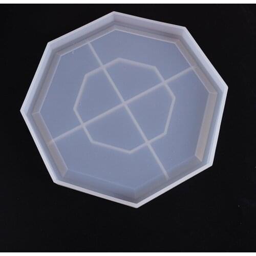 1pcs Translucent Polygonal Saucer Coasters Silicone Mold DIY Jewelry Making Tool Moulds UV Epoxy Resin Decorative Craft