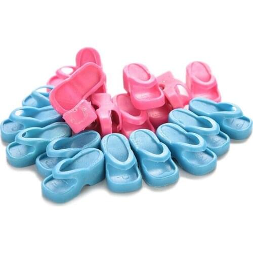 10 Pair/lot DIY Gifts Heels Slippers For Doll Shoes Accessories Lovely Colorful Dolls Shoe Supply Baby Girls Children
