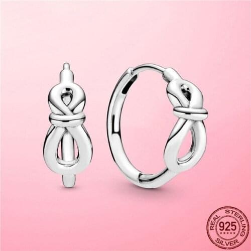 2021 New 925 Sterling Silver Infinity Knot Hoop Earring For Women Girl Wife Gift Original Fashion DIY fine Jewelry gift hot sell