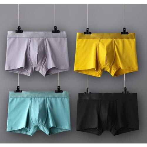 3pcs/Lot Solid Shorts Comfort Underpants Mens Underwear Cotton Man Breathable Panties
