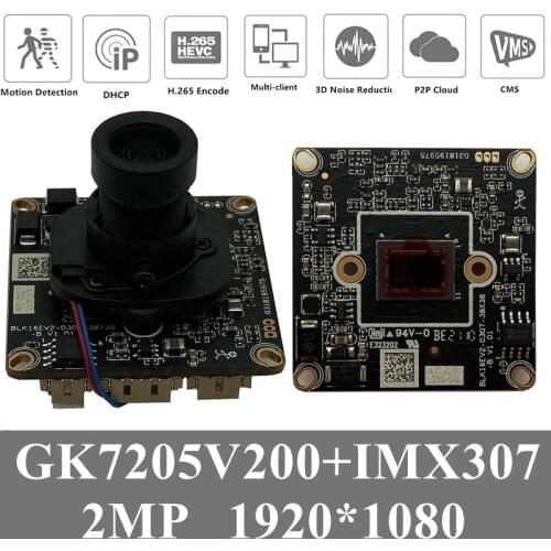 4PCS Hi3516EV200+Sony IMX307 IP Camera 3MP 2304*1296 Module Board FishEye Lens 2.8-12mm Low Illumination IRC ONVIF CMS XMEYE P2P