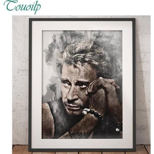 Diamond painting Superstar singer cross stitch square Rhinestones embroidery plastic craft Full diamond painting johnny hallyday