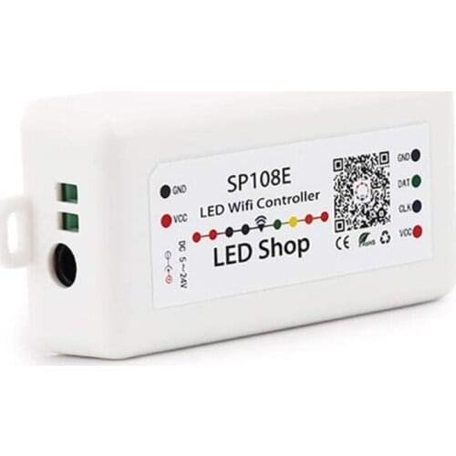 SP108E WS2812B WS2811 WS2801 LED WiFi Controller iOS Android App Wireless Remote Control DC5V~24V SP108E for SK6812 SK6812-RGBW