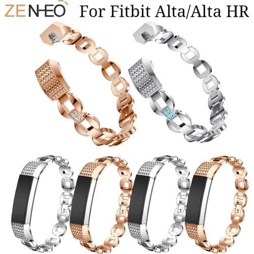 Rhinestone Stainless Steel Bracelet For Fitbit Alta/Alta HR Watch Band replacement Wrist Strap for Fitbit Alta HR Watches strap