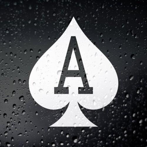 Black/Sliver Ace Of Spades Car Sticker Small/Big Size Removable Waterproof Window Body Decal CL794