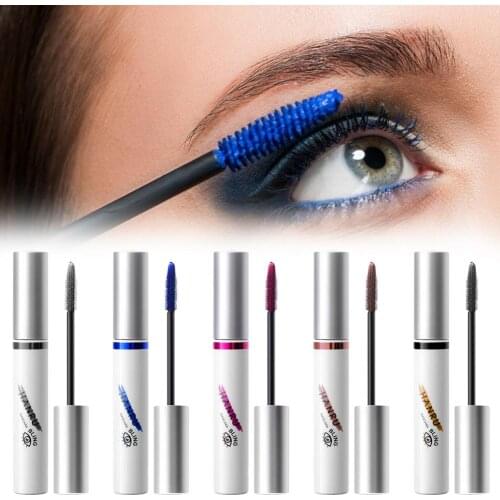 Colorful 4D Mascara Waterproof Lasting Thick Curling Blue Black Silk Fiber Lash Mascara Eyelash Thicken Color Eyes Makeup