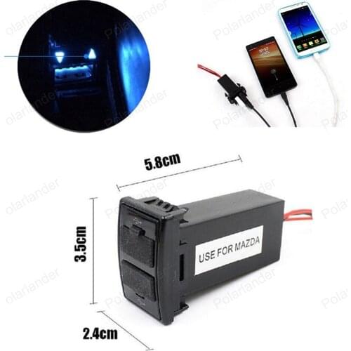 For M/AZDA Car Charger Car Power Inverter Converter 5V 2.1A Dual 2 Port USB adapter