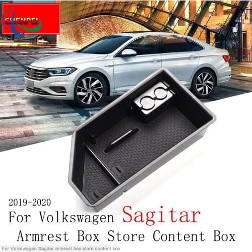 For Volkswagen Sagitar 2019-2020 Car Armrest Box Storage Box Modified Central Storage Box Decoration Car Accessories