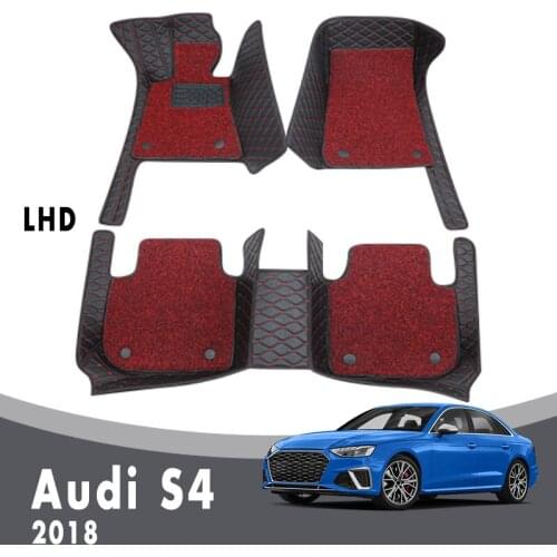 Double Layer Wire Loop Car Floor Mats Carpets For Audi S4 2018 Luxury Auto Interior Accessories Decoration Foot Pads Cover Rug