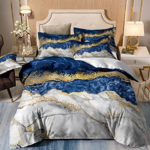 Marble Pattern Bedding Set Luxury Double Queen Bed Clothes Classic Art Single King Twin Full Duvet Cover Set For Home Adult Kid