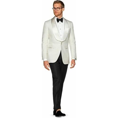 Ivory Suit Men 2019 Groom Tuxedo Men‘s Classic Suits Latest Coat Pants Design Costume Homme Man Attire Terno Masculino 2Piece