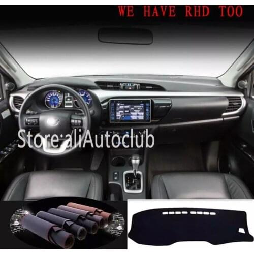 For Toyota Hilux PICKUP REVO 2015 2016 2017 2018 2019 2020 Leather Dashmat Dashboard Cover Pad Dash Mat Sunshade Carpet Car