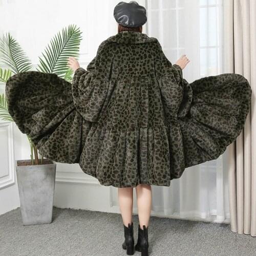 Faux Fur Female Jacket Autumn Winter Coat Women Clothes 2020 Korean Vintage Leapord Long Tops Manteau Fourrure Femme ZT4802