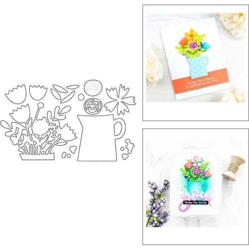 2020 New Plant Rose Flowers Metal Cutting Dies and Leaves Pot Die Paper Cuts Scrapbooking For Crafts Card Making no stamps sets