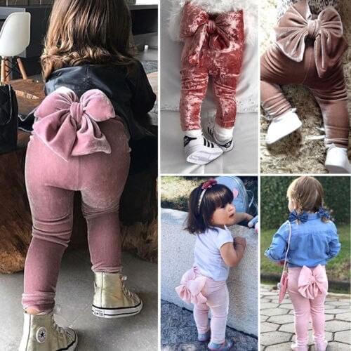Fashion Kids Baby Girls Bowknot Bottoms Cute Toddler Long Pants Leggings Autumn Clothes