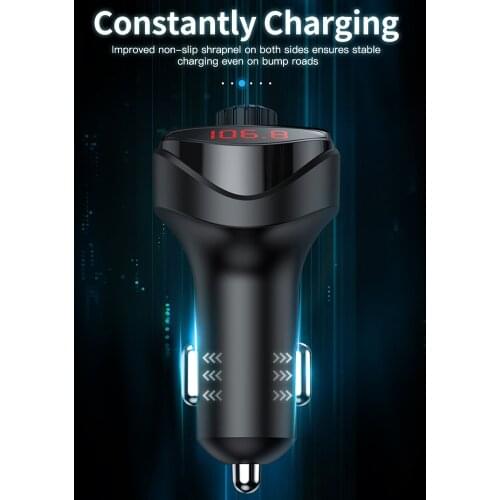 Music Player Car Accessories Gadgets Car Bluetooth 4.2 FM Transmitter Wireless Hands Free TF Card Pendrive MP3 Player