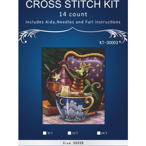 JCS Needlework Crafts Full Embroidery Cotton threads DIY Similar DMC Counted Cross Stitch Kit 14 ct Oil painting Afternoon Tea