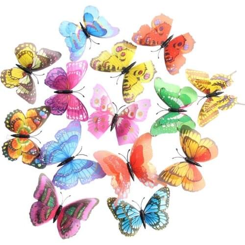 Wall Stickers on The Cabinet 3d Living Childrens Room Butterflies Decoration Refrigerator Accessories Home Decor In The Nursery