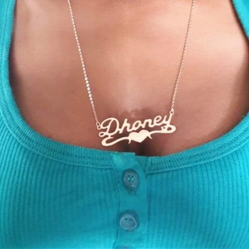Heart With Personalized Name Necklace & Pendants Custom Letter Jewelry Stainless Steel Gold Filled Bridesmaid Custom For Women