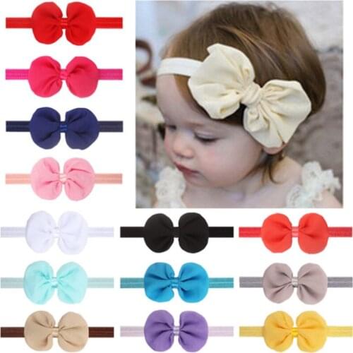 Chiffon Bowknot Elastic Turban Baby Girl Hair Accessories Kids Headband for Children Hair Bands Newborn Photography Cute