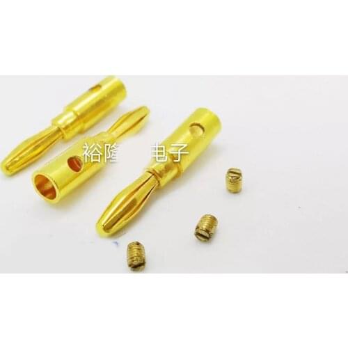 Smonisia 500pcs/lot 4mm Banana Speaker Jack Gold-plating Audio Terminal Socket Fever Cable Free Welding Banana Connector