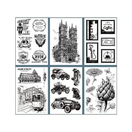 Retro car building transparent silicone seal / stamp DIY scrapbook / album decoration transparent stamp