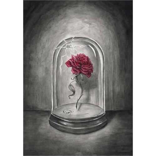 Rose art pattern 5D DIY full diamond cross stitch diamond mosaic home decoration