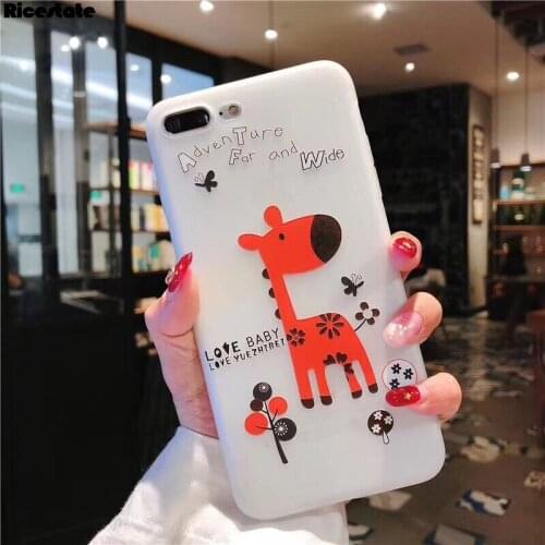 Cute animal Case Couple Soft Case on For iPhone 6s X XS Max XR Phone Pink Cover Case For iPhone 7 8 Plus 6 6s Plus silicon Case