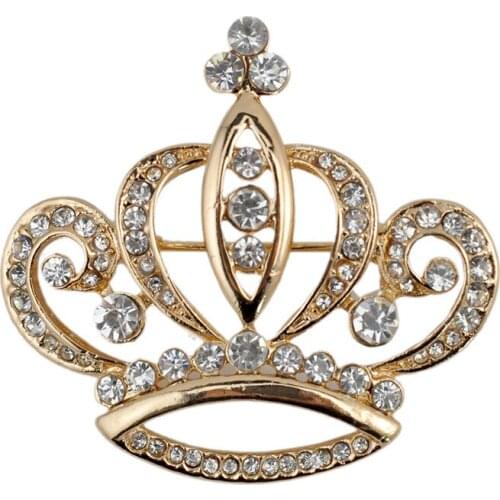 Cute Pins Brooches Crown Rhinestone Scarf Buckle Women Girl Men Broches Safety Pin Metal Broach Broch Pines Metalicos Brosche