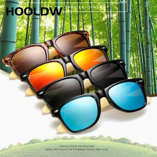 HOOLDW Natural Wooden Sunglasses Men Women Classic Bamboo Sun Glasses Original Wood Glasses Travel Oculos de sol masculino