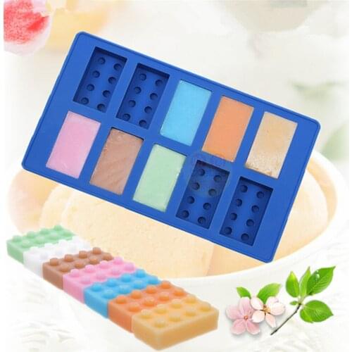 Building Blocks Shape Ice Cubes Silicone Mold Candy Chocolate Molds Biscuits Soap Mould Fondant Cake Decoration DIY Baking Tools