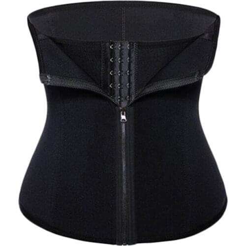 Waist Trainer Colombian Sheath Women Slimming Corset Girdle Belly Belt Tummy Control Reductive Zipper Shapers Short Torso Black