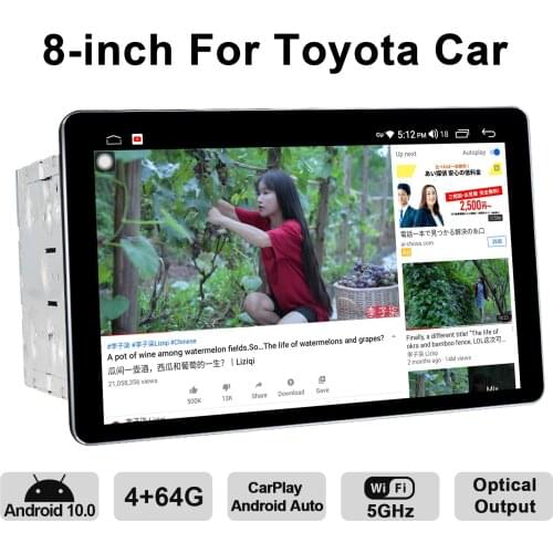 Radio 2 din Android 10 Head Unit 8” Universal Central Multimedia Video Players Audio For Toyota Car Autoradio Carplay DAB+ DVR