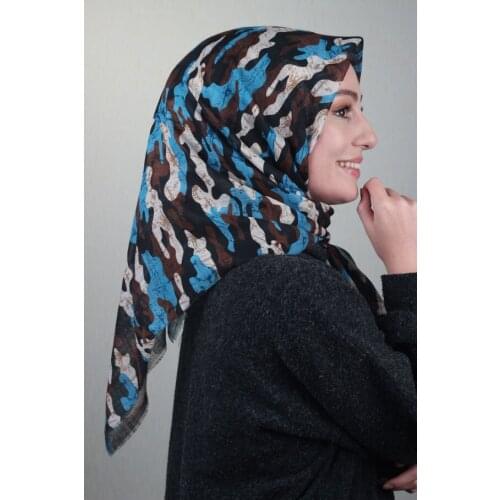 VERTU PATTERNED LINEN FLAMLI SCARF-DESEN-28-RENK-17