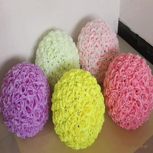 Hot Sale 20"(50cm) Large Kissing Ball Artificial Silk Rose Flower Balls Craft Ornament for Home Decor Wedding Centerpieces