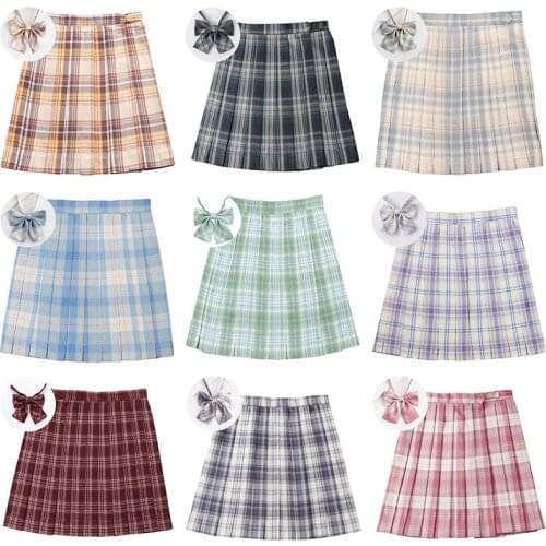 Japanese sweet jk plaid skirt Gothic womens Harajuku jk uniform high waist Preppy Style pleated skirt Korean sexy A-line skirt