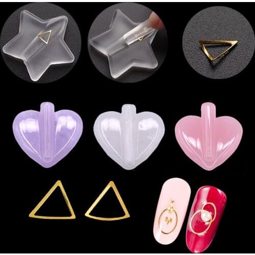 1pc Heart Base Professional Embossed Mold Metal Frame Bending Nail Tools Transparent Acrylic Radian Bar Nail Art Equipments