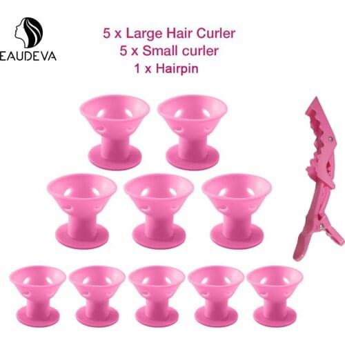 10pcs/Set Soft DIY Hair Curler Tool Rubber Magic Hair Care Rollers Silicone Hair Curler No Heat Hair Curler Styling Tools