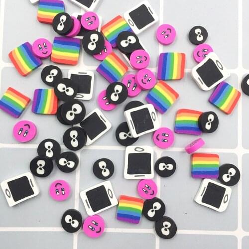 100g Rainbow Cartoon Polymer Clay Sprinkles for Crafts Simulation Phone Clay Slices DIY Making Accessories Charms