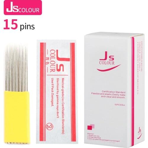 100 pcs 15RM Permanent Makeup Eyebrow Tatoo Blade Microblading Needles For 3D Embroidery Manual Tattoo Pen Machine