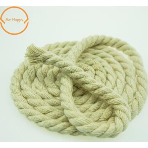 5y/lot Twisted soft 100% cotton cord natural color round rope forDIY handmade garment home decoration accessories craft projects