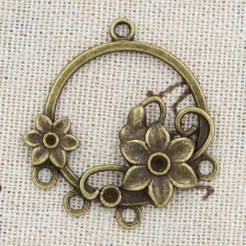 6pcs Charms Flower Connector 35x32mm Antique Making Pendant fit,Vintage Tibetan Bronze,DIY Handmade Jewelry