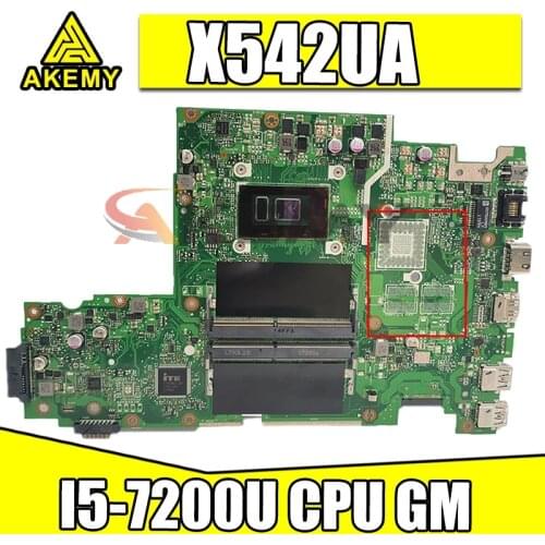 AKemy X542UA motherboard For Asus X542U X542UR X542UQ X542UN X542URR X542UA mainboard I5-7200U CPU GM