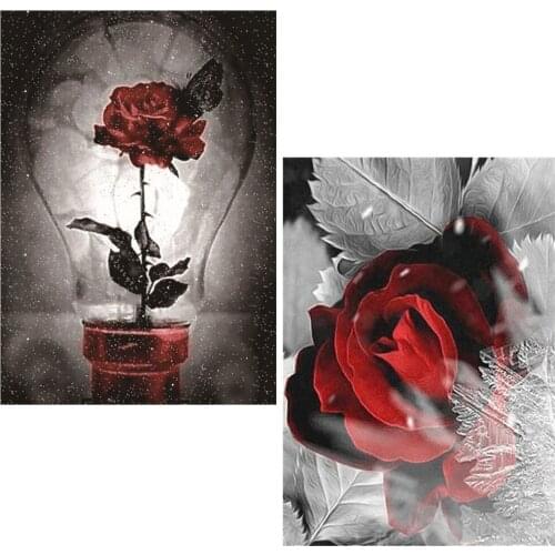 Diamond Painting Rose Full Square Embroidery Sale Flower Cross Stitch 5D DIY Handmade Rhinestones Gift Home Decoration