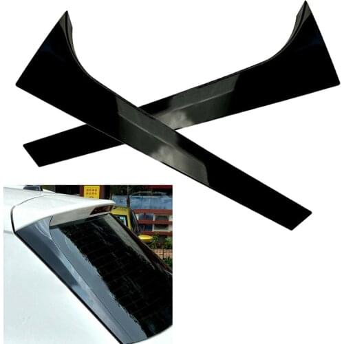 ABS Car Rear Window Spoiler Side Wing Trim Cover Decor For Skoda Kodiaq 2016 2017 2018 2019 2020 Glossy Black
