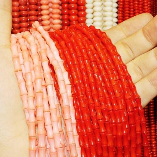 5mm*8mm DIY Coral beads 2019 hot selling bracelet necklace christmas jewelry two colors