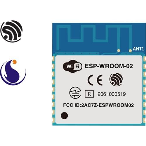 ESP-WROOM-02 Espressif Systems SoC Single-core 2.4 GHz Wi-Fi module ESP8266EX Chip AIoT Smart home Internet of things