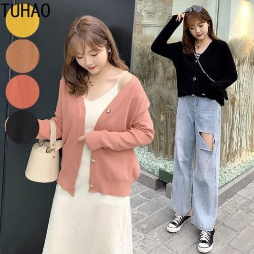 Plus Size 3XL 2XL Women Knitted Sweater Cardigan Korean Style Long Sleeve Coat Female Ladies Office Lady Clothing WM12